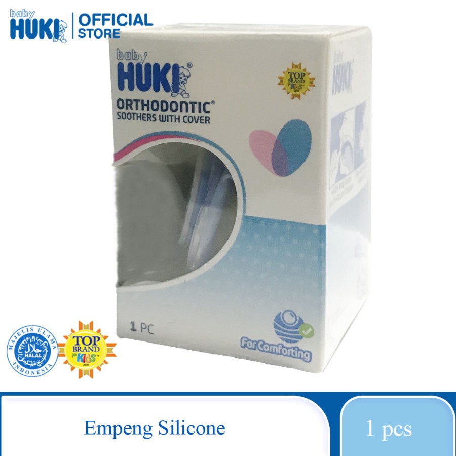 Huki Orthodontic Soother with cover / Huki Empeng Silicone Satuan