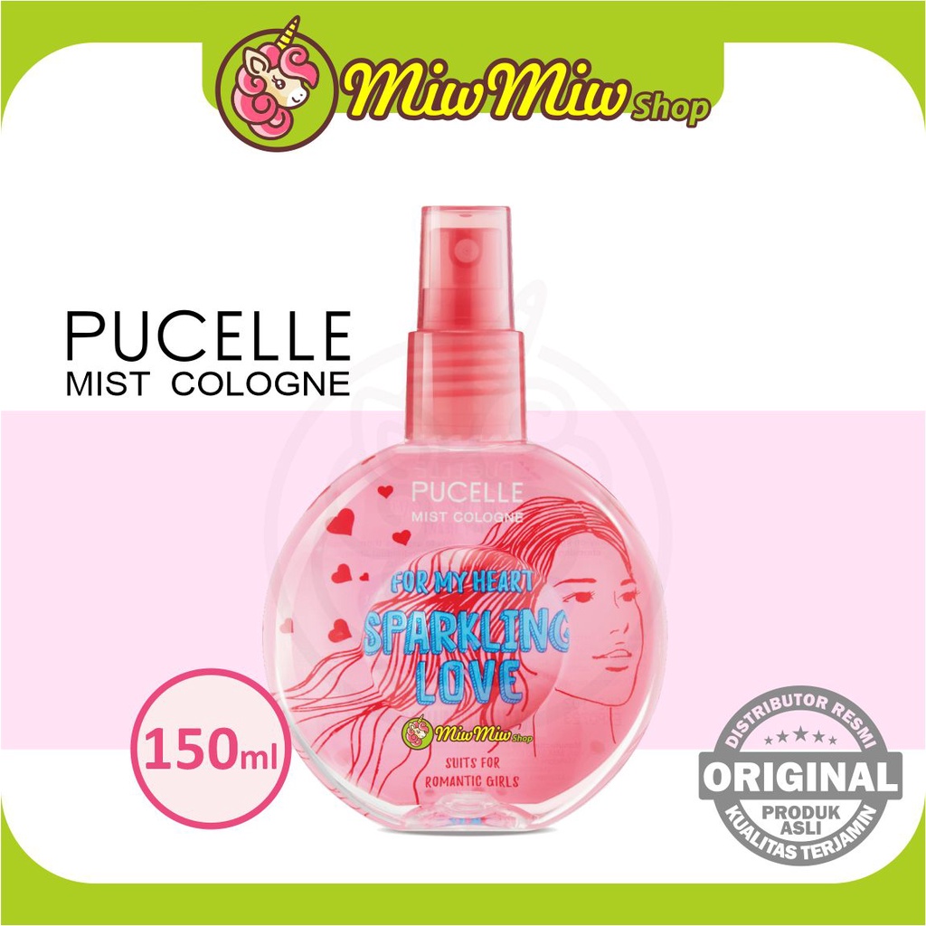 PUCELLE Mist Cologne - Body Spray for Girls (Parfum Remaja Putri/ Wanita) 150 ml