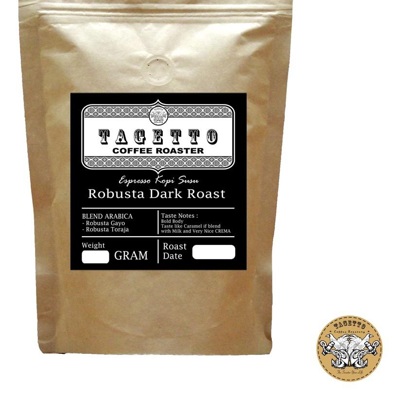 

℮ ESPRESSO KOPI SUSU ROBUSTA DARK ROAST / HITAM BERMINYAK 1KG ✰