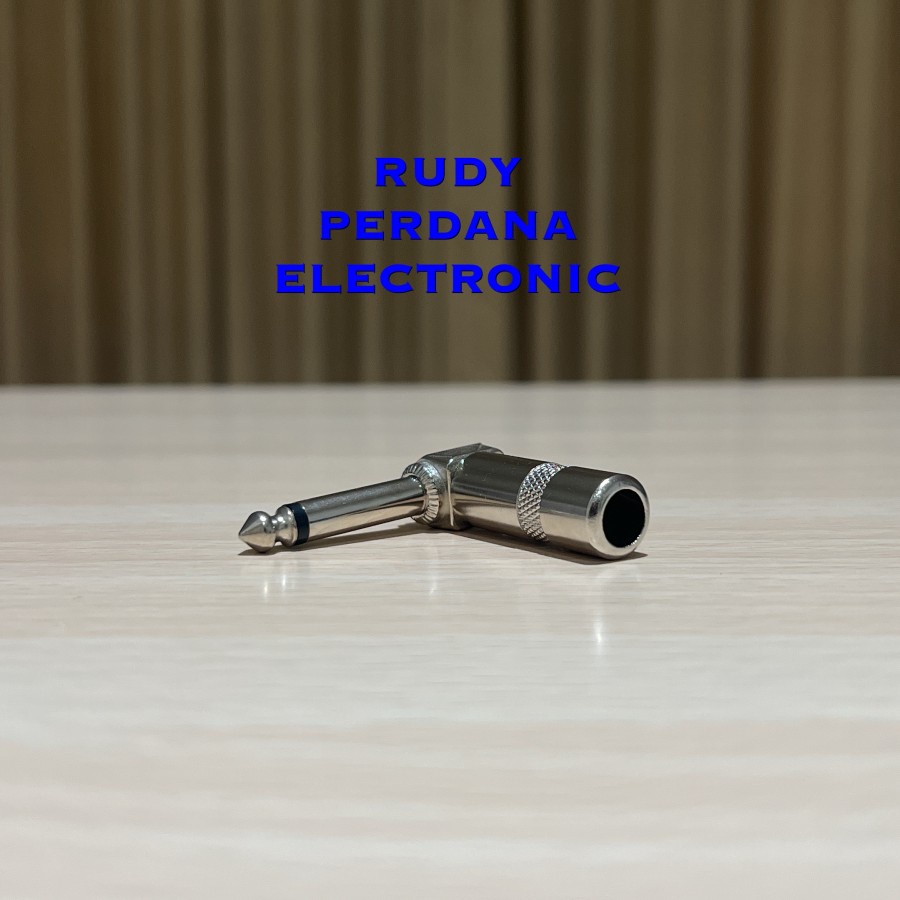 JACK AKAI 6.5MM 6.5 MM MALE COWOK MONO L BESI SILVER GITAR BASS KEYBOARD