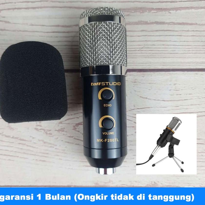 ♗ Mikrofon Kondenser Condenser Microphone 3.5mm with Stand Mini Tripod - Taffstudio MK-F200TL ✭