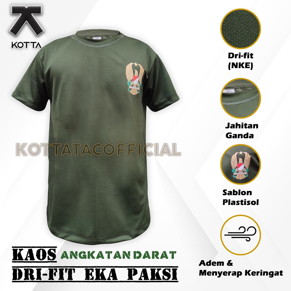 KAOS DRYFIT EKA PAKSI - KAOS DRIFIT TNI AD - KAOS DRYFIT TNI HIJAU