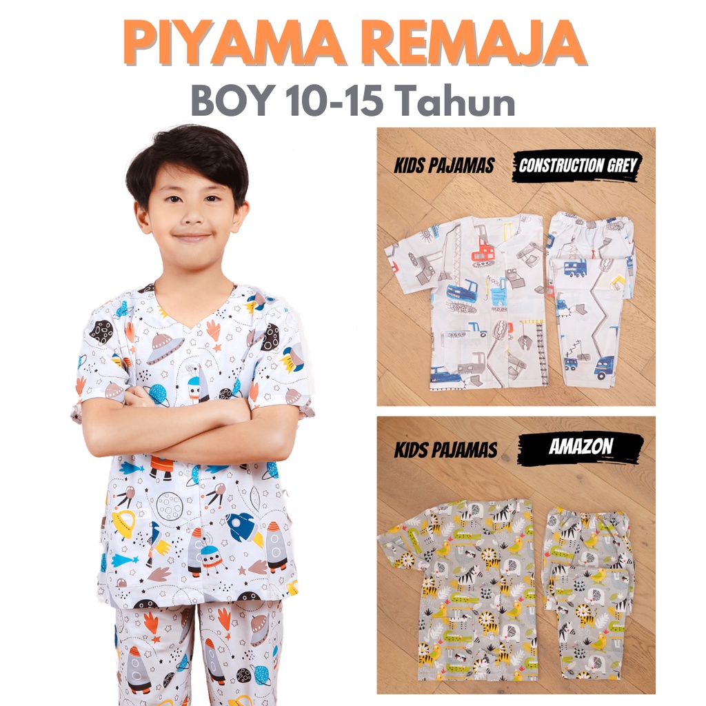 PIYAMA REMAJA ANAK LAKI LAKI KATUN / BAJU TIDUR ANAK BOY SMP 10 11 12 13 14 15 TAHUN /  BAJU RUMAH ANAK SIZE ANAK COWO BESAR / SIZE XL