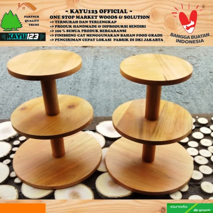Termantab] Tatakan Kue/Roti Tempat Alas Kue Cake Stand Tempat rias Kue 3 Tingkat
