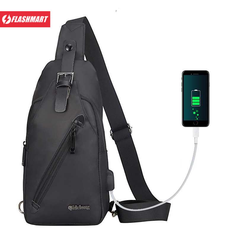 Flashmart Tas Selempang Crossbody Sling Bag dengan Slot USB - P001