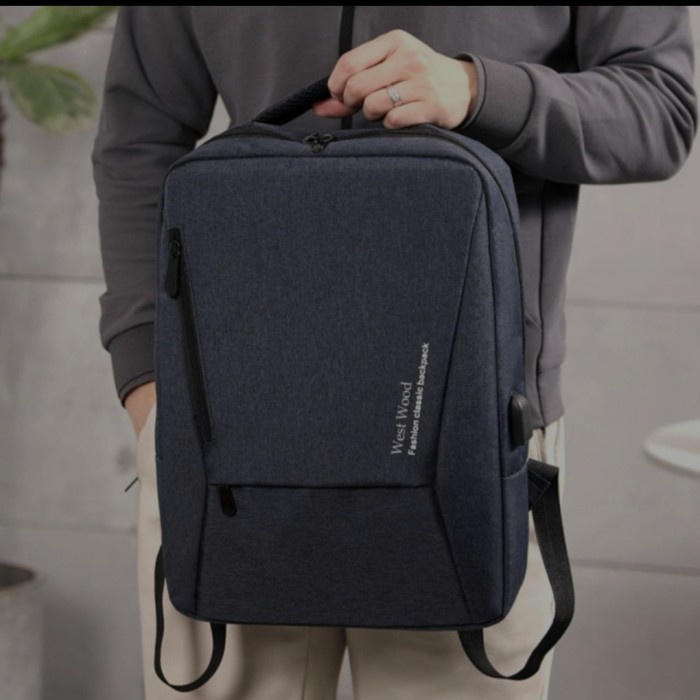 tas ransel  tas ransel pria usb multifungsi - Hitam(U9N0) tas ransel pria kecil Gratis Ongkir Kekini