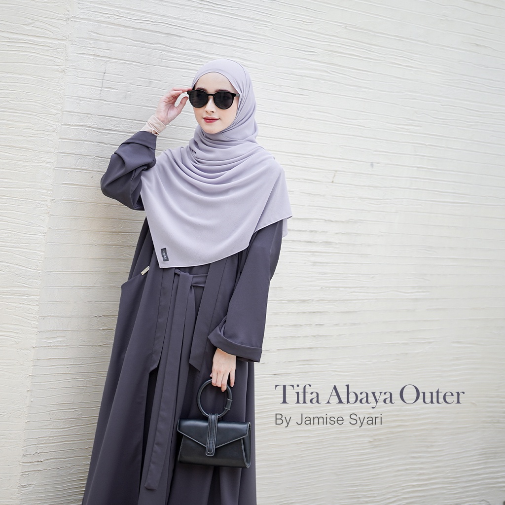 Jamise | Tifa Abaya Outer | One Set Inner Dress dan Outer Tali