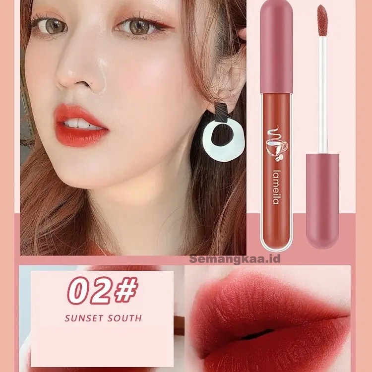 LAMEILA Lipstik Warna Nude Lip Glaze lasting Long matte Lipglos Cream LA108