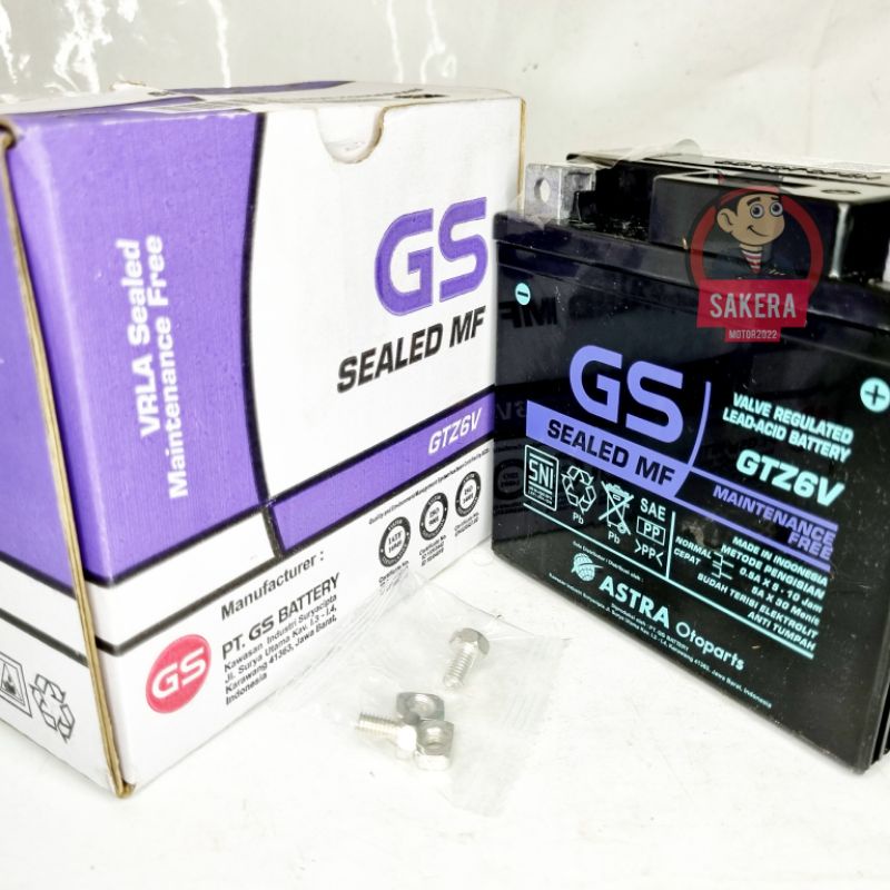 Aki kering GS Astra GTZ6V motor Vario Satria Aki kering GS