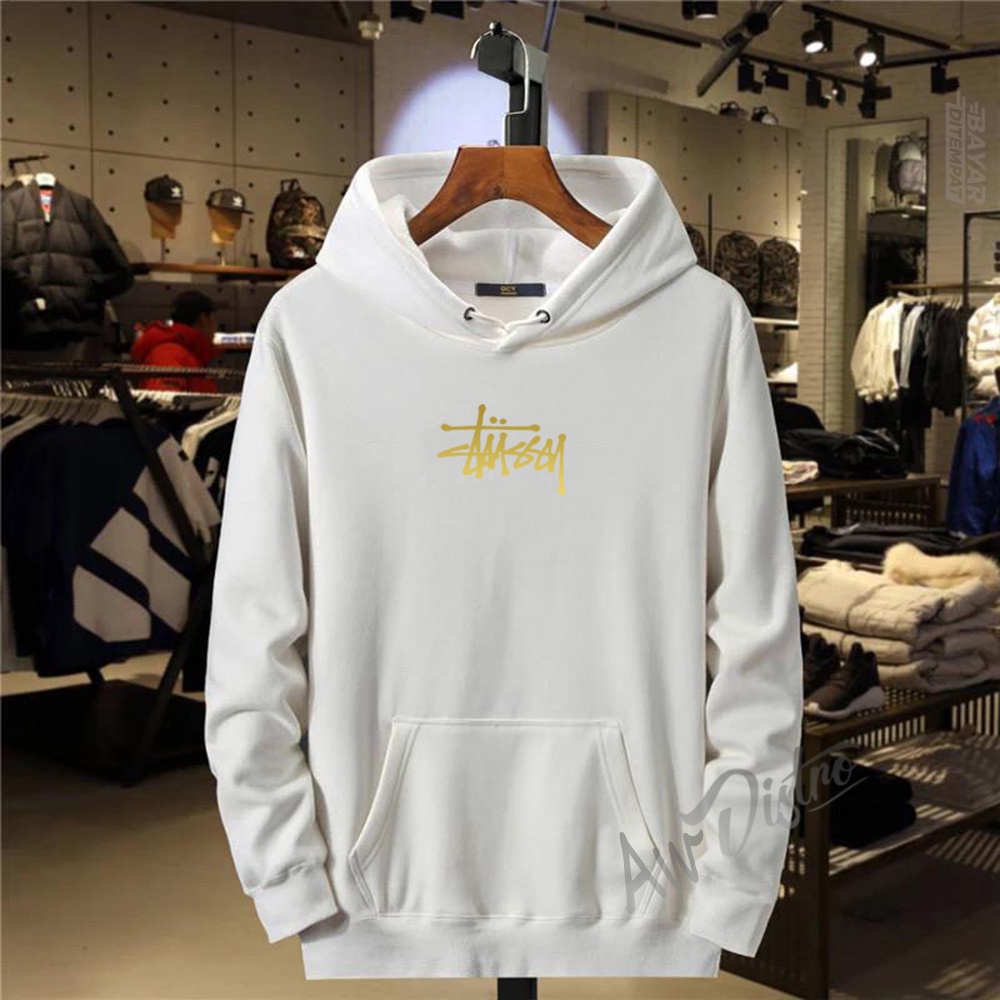 COD Hoodie Distro STS Text Gold Premium Quality Sweater Tulisan Jaket Cewek/ Cowok Kata-Kata Hoodie Sablon
