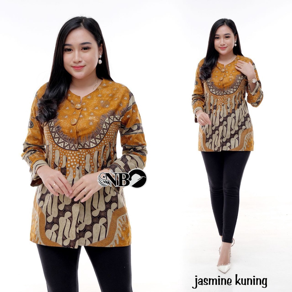 Baju Batik Wanita Modern Atasan Blouse Batik Kerja Kantor Wanita