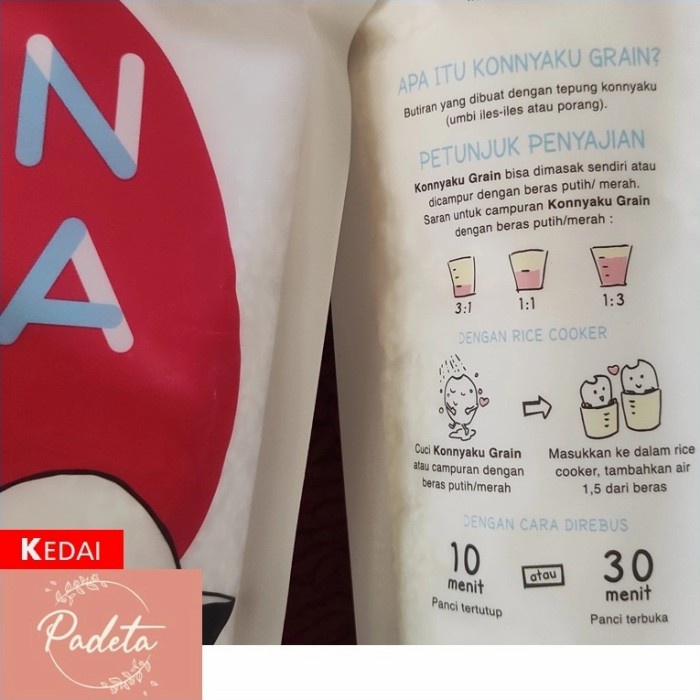 

Konnyaku Grain/Rice Shirataki/Beras Shirataki 1 kg