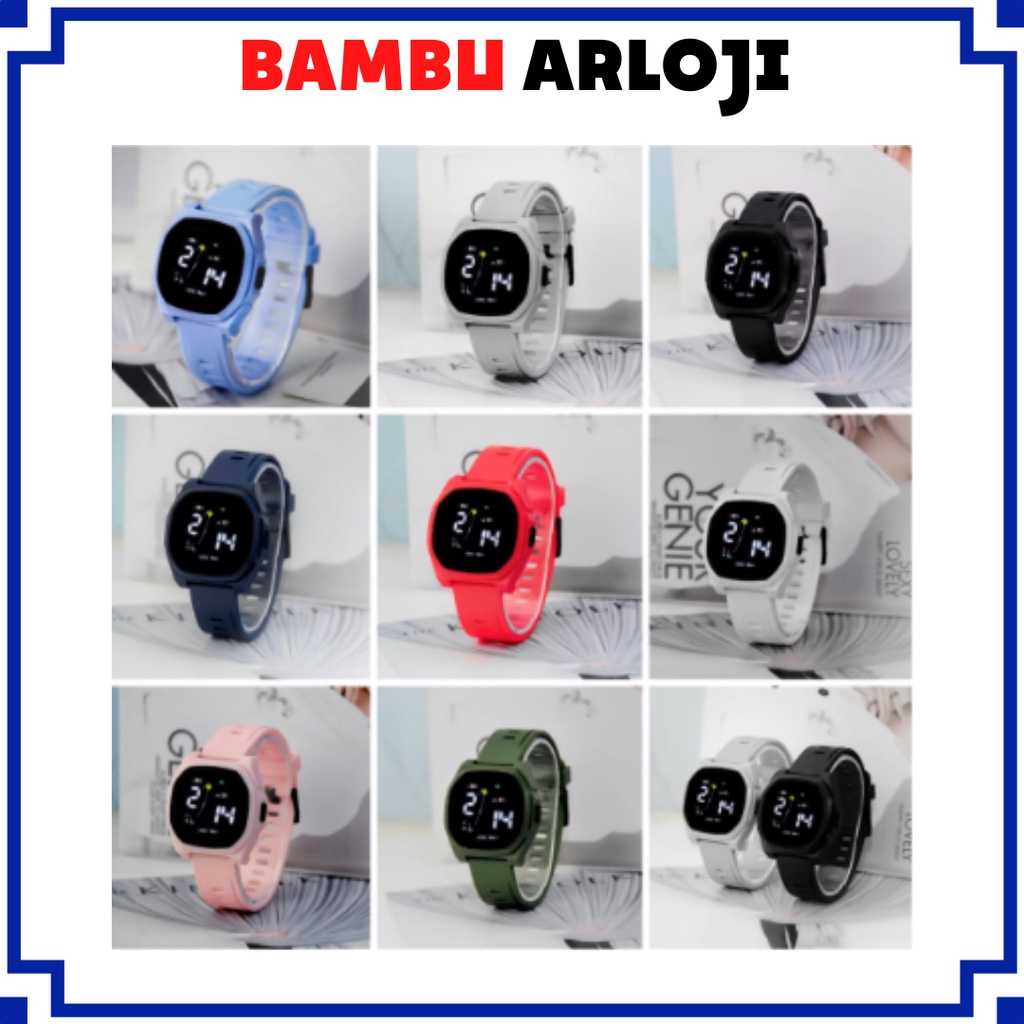 BAJ Jam Tangan LED Digital Pria Wanita Rubber Electronic Fashion Couple Anak Remaja Import Premium RM072