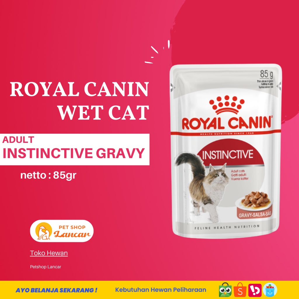 Royal Canin Instinctive In Gravy Makanan Kucing Dewasa Wet 85gr