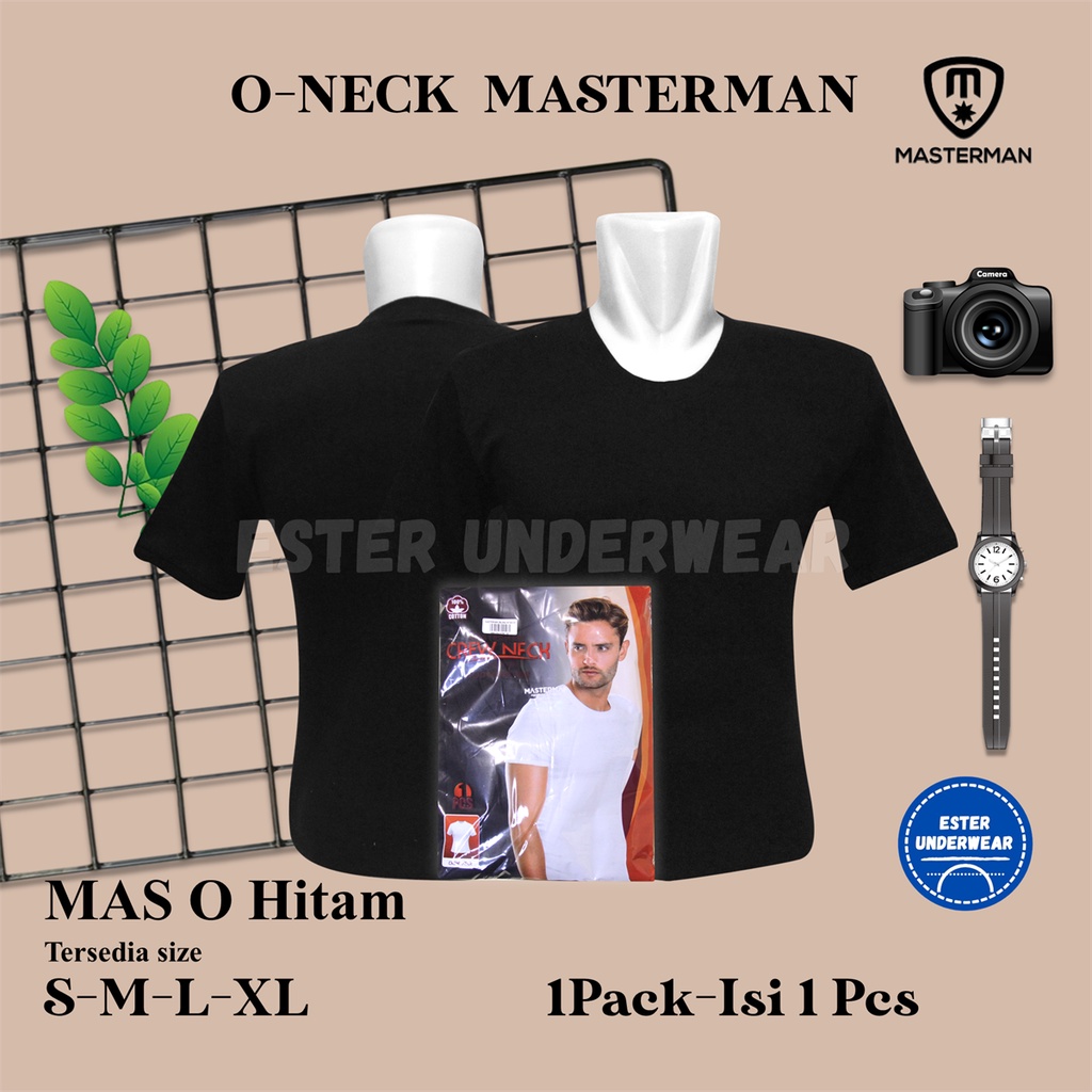 Kaos Dalam MASTERMAN ROUND NECK HITAM ISI 1