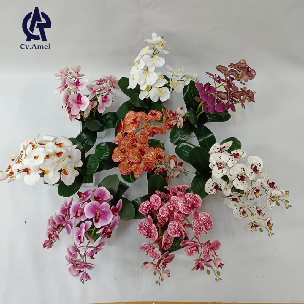 Rangkaian anggrek hiasan meja/bunga anggrek/bunga buatan/hiasan meja