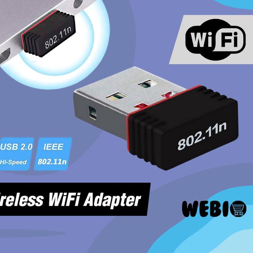 ➵ USB WiFi Adapter Dongle Wireless Mini Receiver PC Laptop Komputer Donggle WiFi Eksternal 802.11n 1