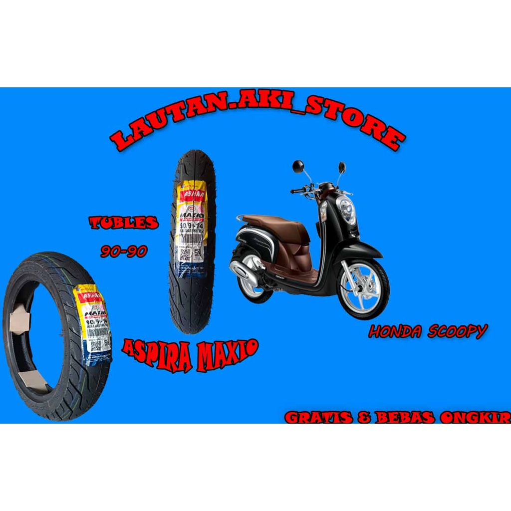 BAN TUBELESS ASPIRA 90/90-14 MAXIO SPR38 / SPR 38 kembang HONDA SCOOPY