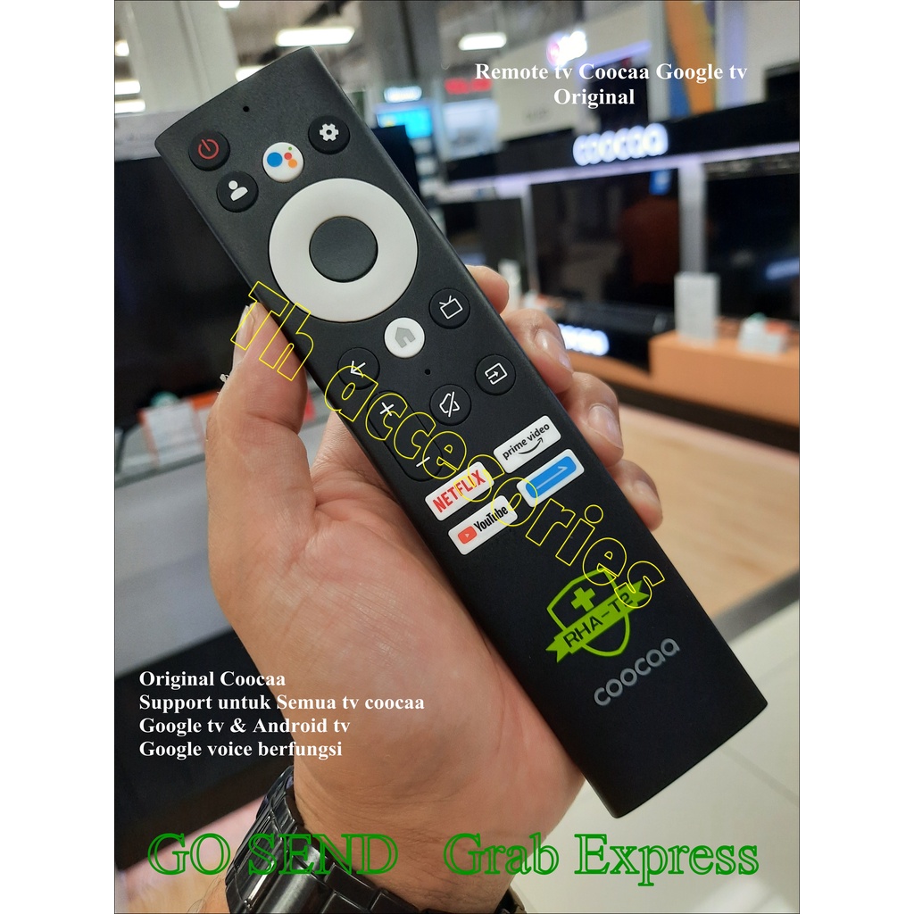 Remote tv Coocaa Google tv Android tv google voice asisten Original