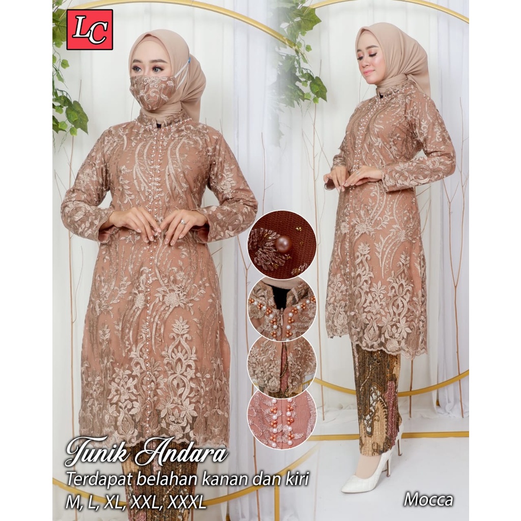 Kebaya tunik andara brokat jumbo busui modern kekinian Baju akad wisuda remaja dan pernikahan