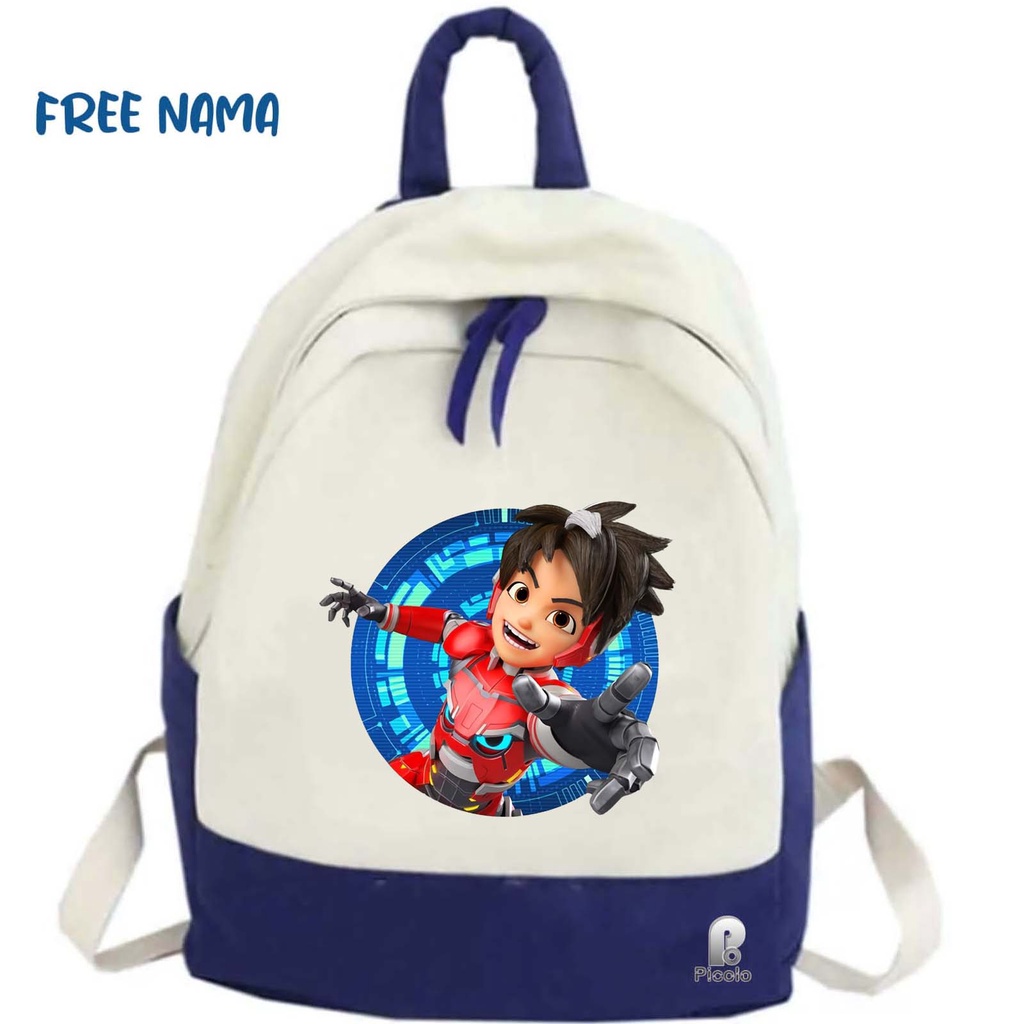 TAS RANSEL BACKPACK ANAK SEKOLAH MOTIF KARTUN MECHAMATO UNISEX (FREE NAMA)