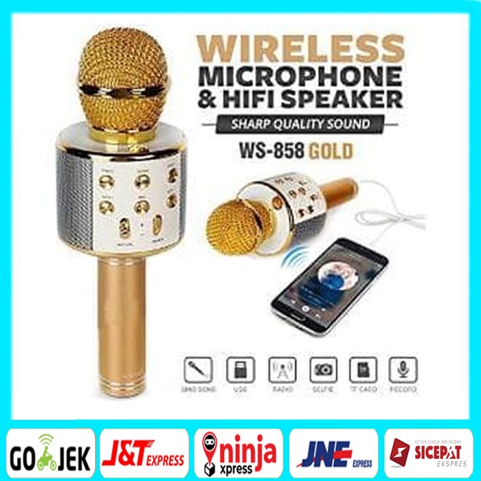 [BARANG BARU] MIC KARAOKE BLUETOOTH WS-858 WIRELESS MIC PORTABLE WS858 / MIC WS858