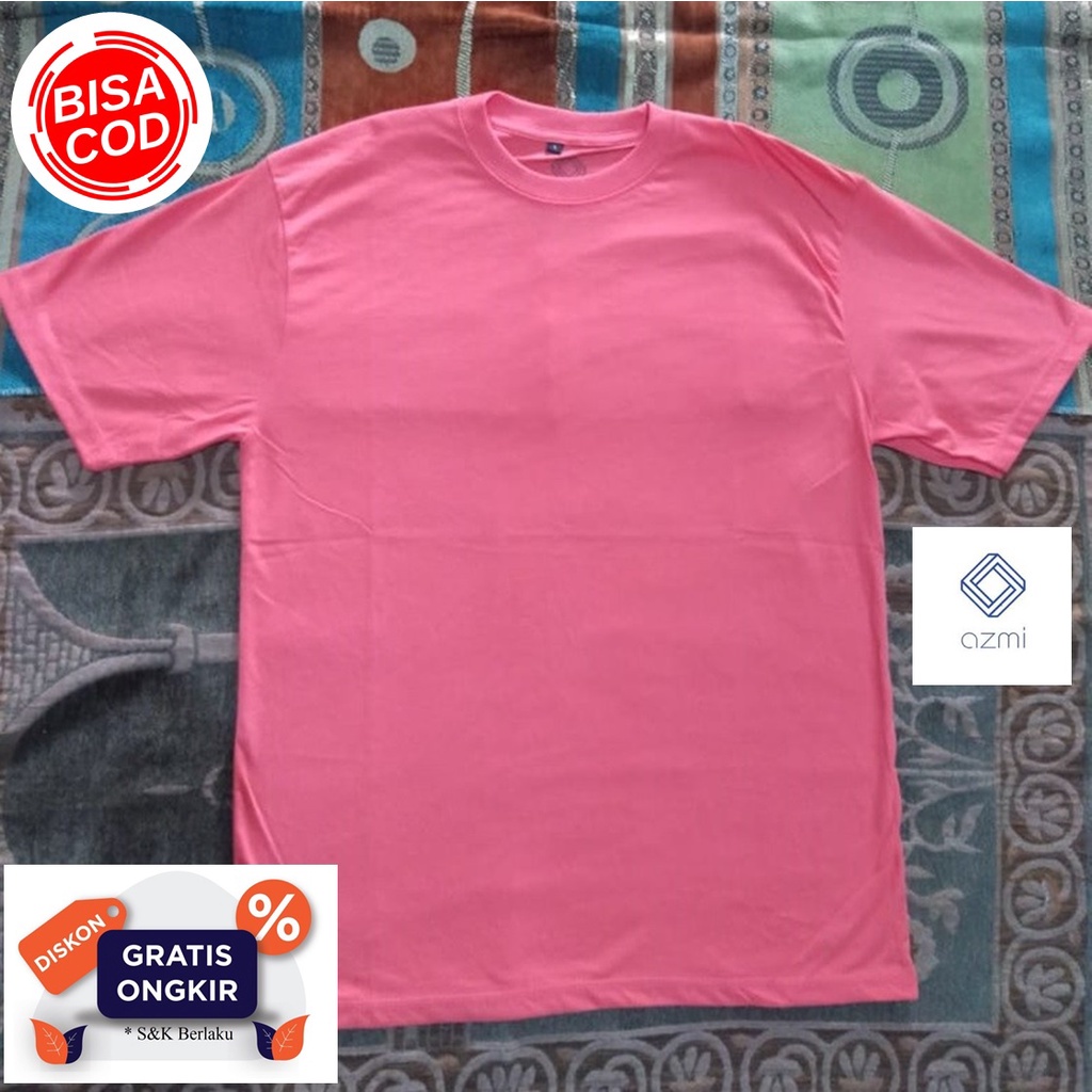 Promo Kaos Polos Lengan Pendek Cotton Combed 30s Pink Salem Termurah!!!