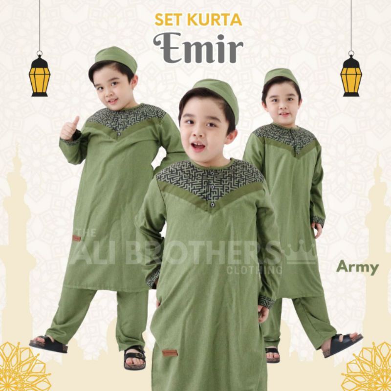 Koko Kurta Emir by Ali Brothers 4-11Thn Original set plus pecinya