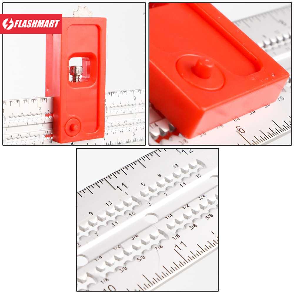 Flashmart Penggaris Combination Square Angle Ruler Woodworking 12 Inch - 0121