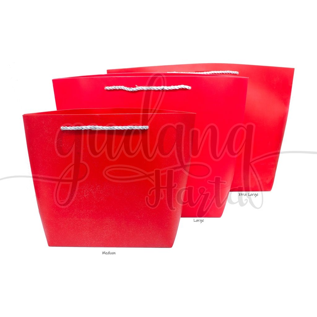 Paper Bag Exotic Red Tas Kado Motif Warna Polos Goodie Bag GH 507289