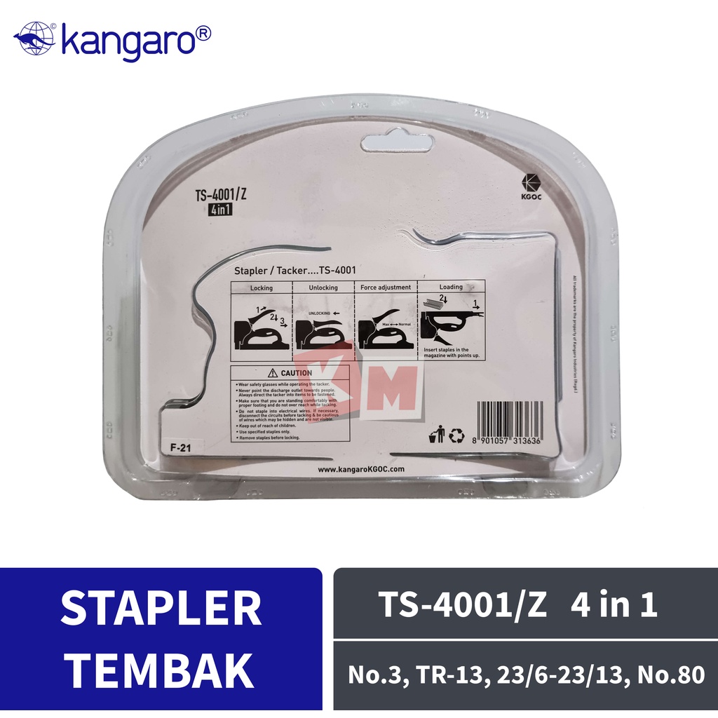 Gun Tacker / Stapler Tembak Kangaro TS-4001/Z / 4 in 1