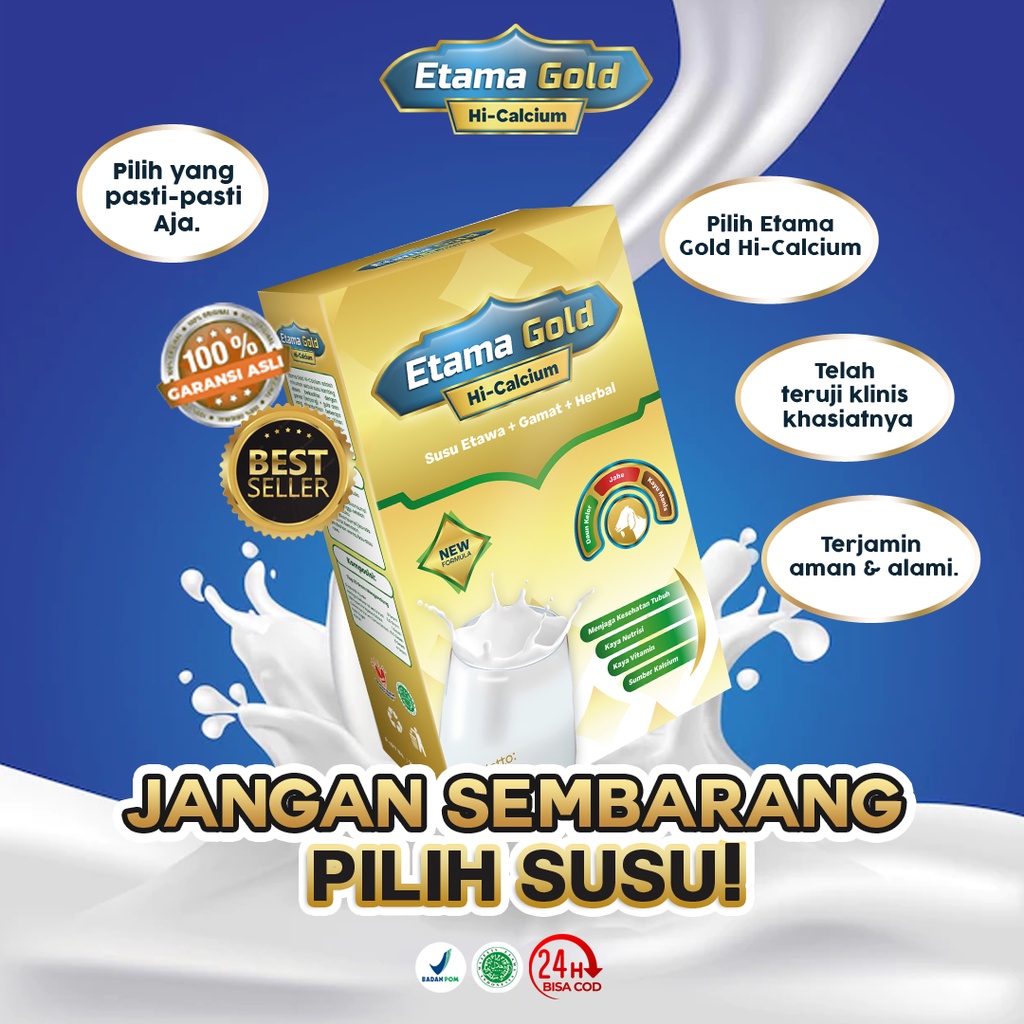 ETAMA GOLD - Susu Kambing Etawa Premium Solusi Asam Urat dan Kolesterol Nyeri Sendi Pegal Linu Rematik Kaki Kebas Baal Herbal Paling Ampuh Ori Bpom