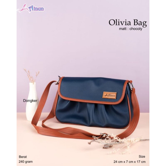 TAS SELEMPANG OLIVIA BAG BY AINUN BAHAN CHOCOLY ANTI AIR WATERPROOF PREMIUM