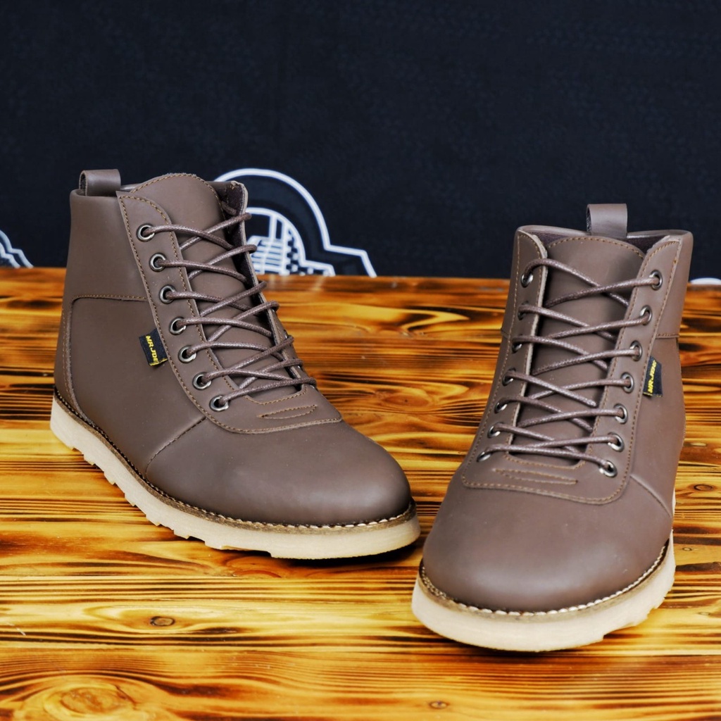 BURAY - SEPATU BOOT FASHION PRIA KULIT ASLI ORIGINAL FORMAL CASUAL KASUAL KERJA KANTOR GURU KONDANGAN PNS MOTORAN TRANDY BERKUALITAS