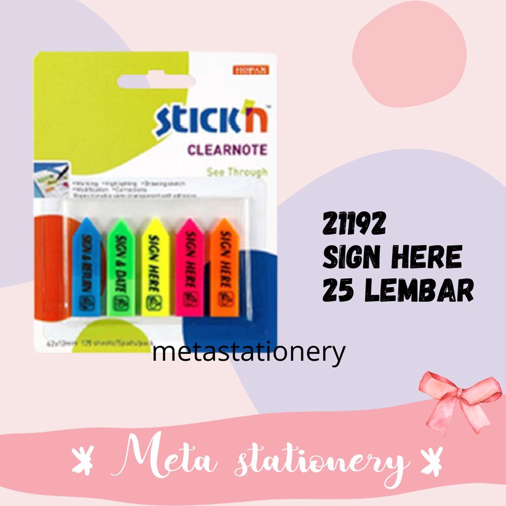 

Sticky Note / Sign Here Stick'n 21192 ( 25 Lembar )