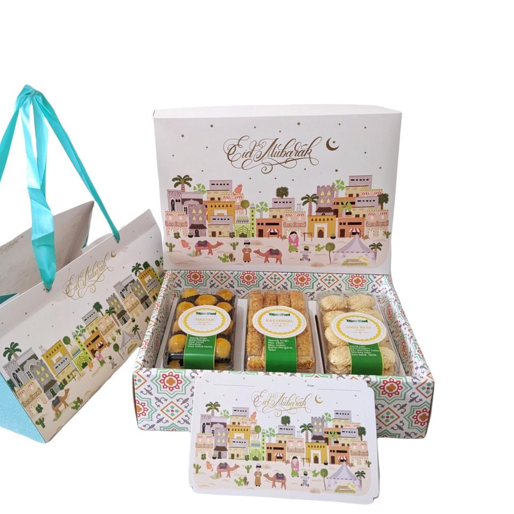 

Hampers Ied Mubarok Premium Parcel Kue Kering Lebaran Idul Fitri Nastar Kastangels Putri Salju