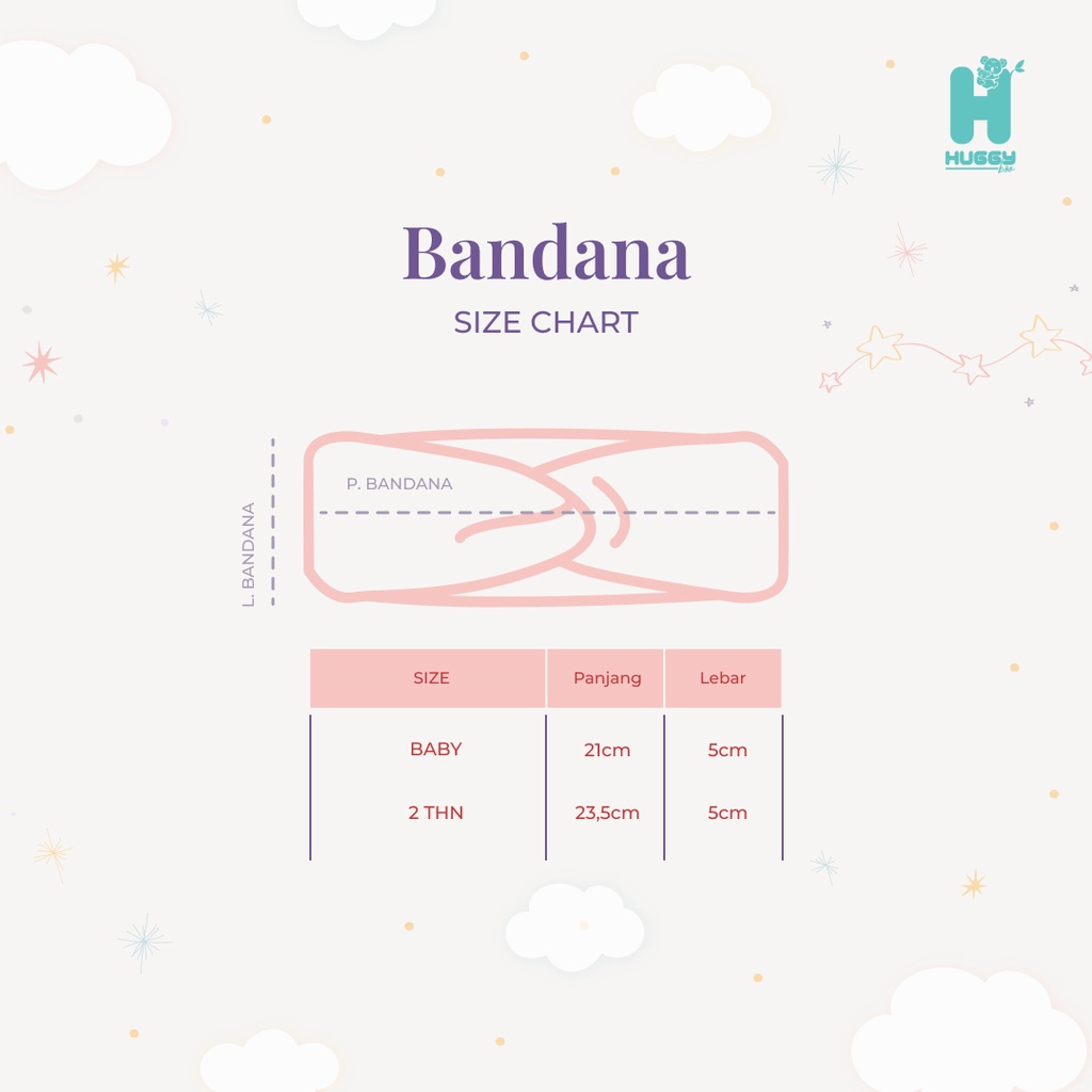 Huggy Boo Headband Bandana Anak Perempuan