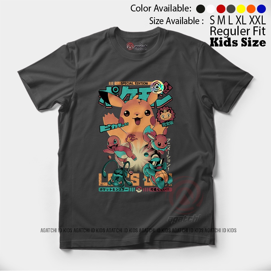 Baju Kaos Atasan Anak Laki - Laki Agatchi Motif Pikachu - Spesial Edition