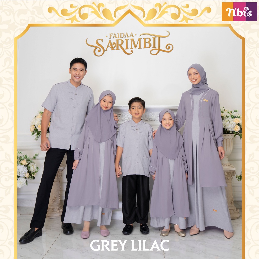 SARIMBIT NIBRAS 2023 FAIDAA GREY LILAC SERAGAM KELUARGA FAMILY SERIES GAMIS IBU ANAK GIRL DRESS BAJU
