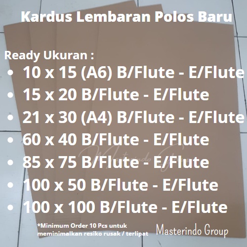 

Kardus Lembaran 10x15 Cm