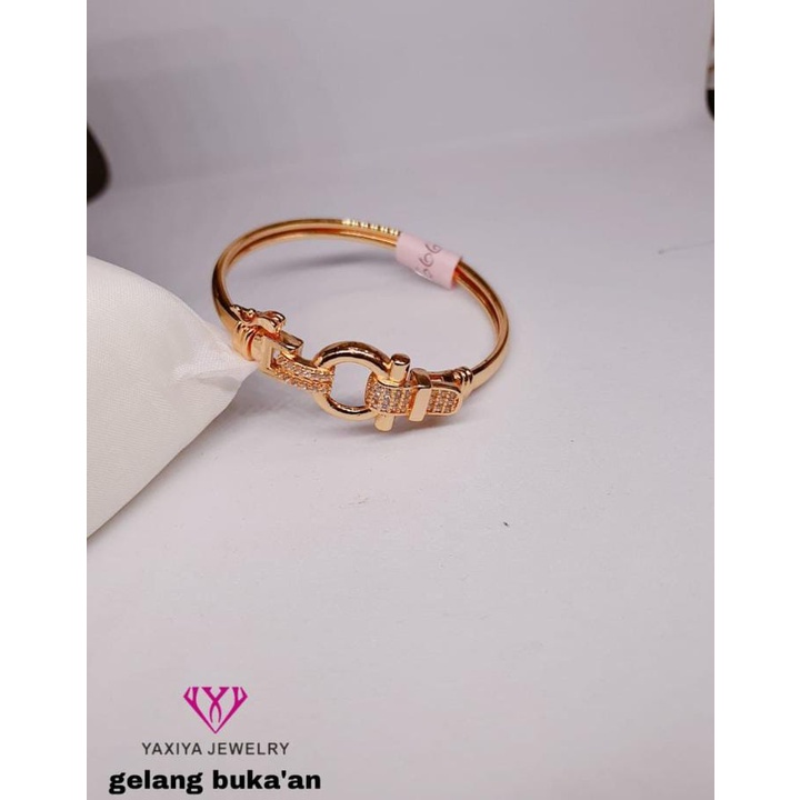 GELANG TANGAN BUKAAN PERHIASAN IMITASI LAPIS EMAS