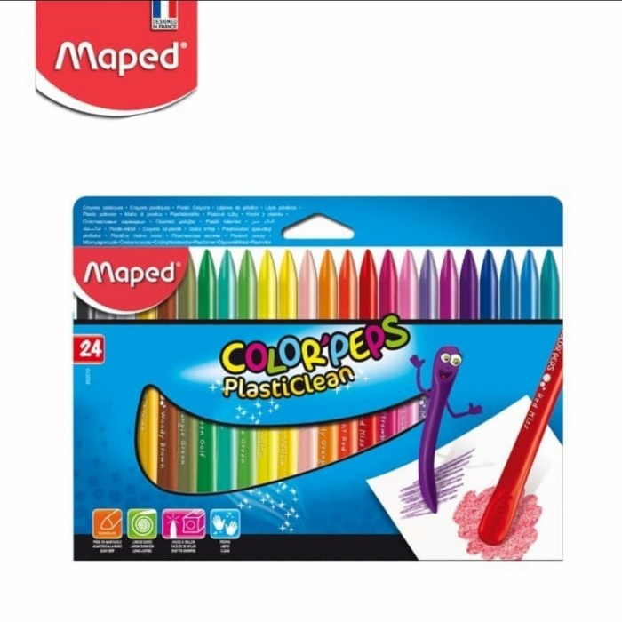 

Crayon Crayon Plastik 24 Maped Color Peps Plasticlean Cardboard Set 24 Warna