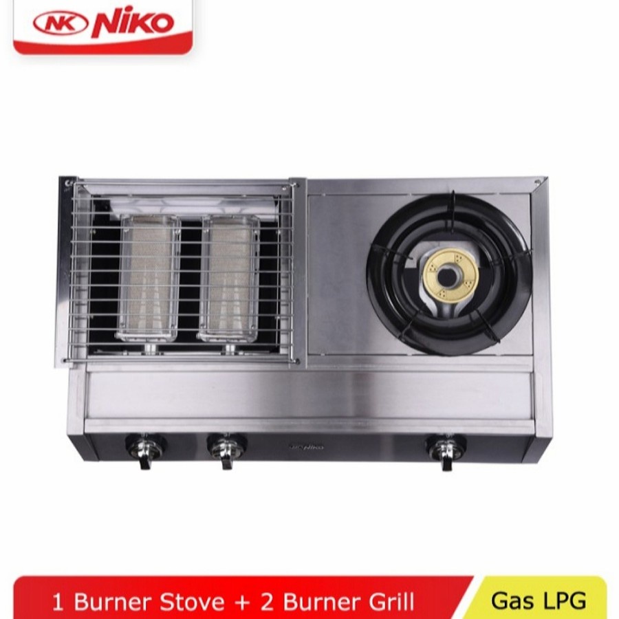 NIKO Kompor Gas Panggang BBQ 2 in 1 Combo NK GRS21 Stainless