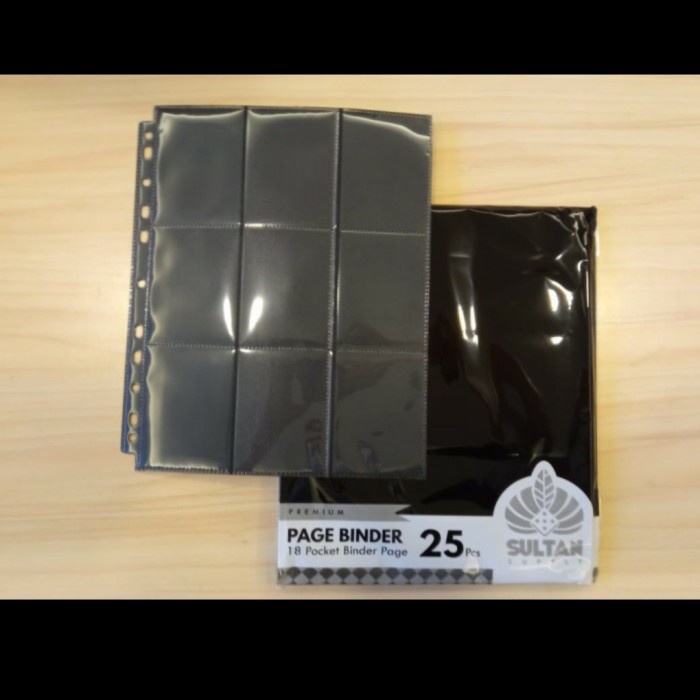 

18Pocket Page Binder Sultan Premium For Mtg Pokemon Kpop Isi 25 Black Star Seller