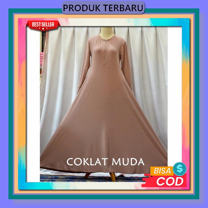 Model Gamis Terbaru 2023 Polos Simpel Modern Remaja Dress Eticha Wanita Muslim Pesta Elegan Mewah Ke