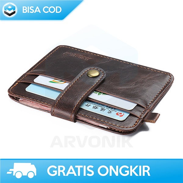 DOMPET KULIT DESAIN RAMPING WALLET PRIA TEMPAT PENYIMPANAN KARTU UANG