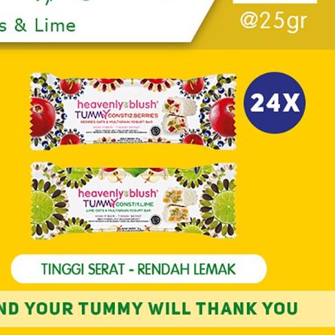 

➮ Yogurt Heavenly Blush Tummy Bar Berries dan Lime [24PX25GR] ➬
