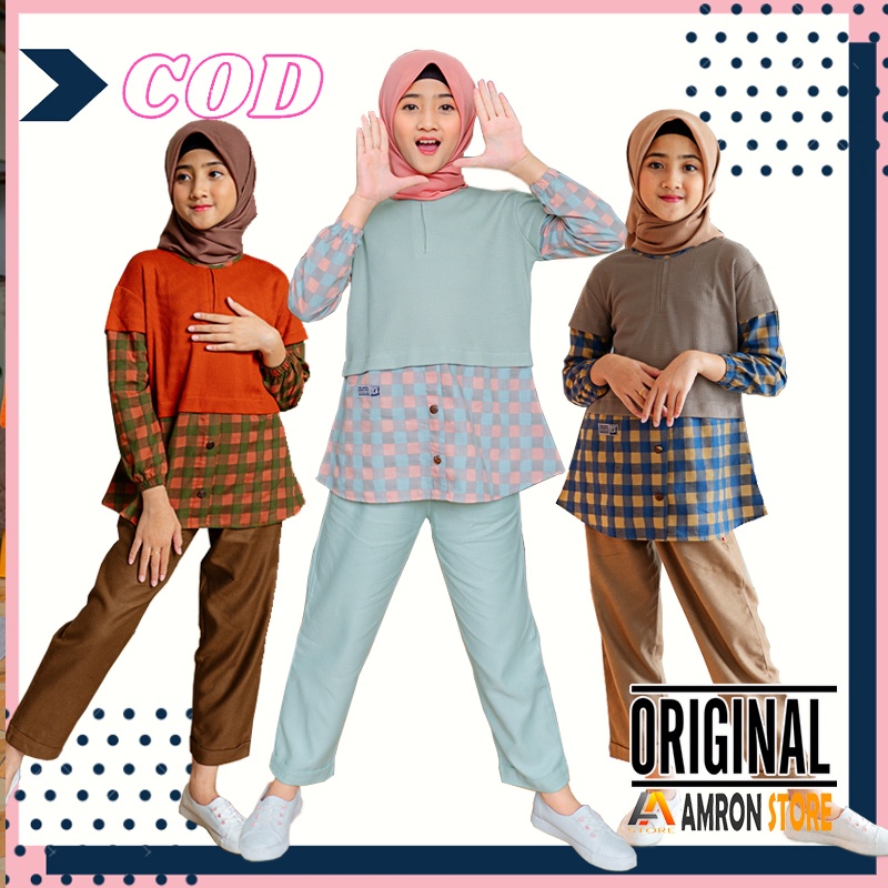 Baju Muslim Setelan Anak Perempuan Umur 5 6 7 8 9 10 11 12 Tahun Model Terbaru Sabina One set