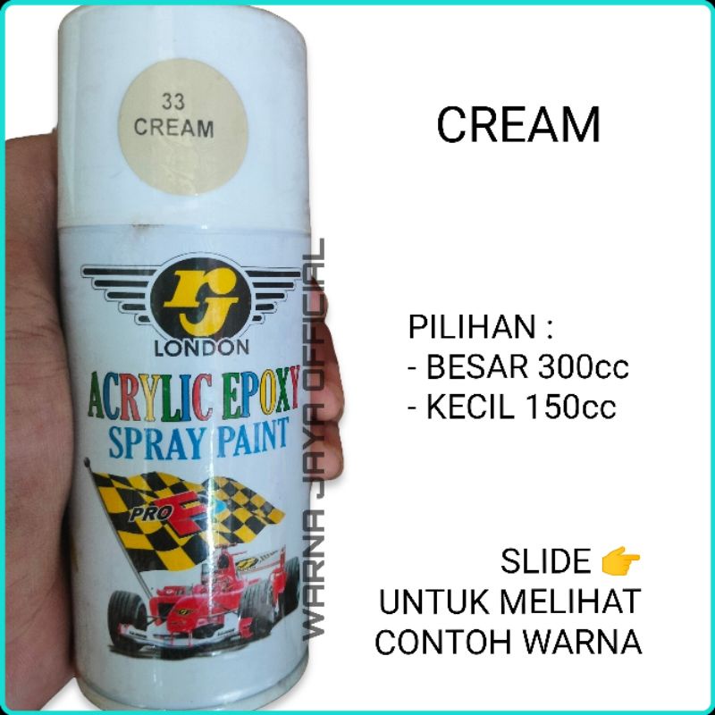 CREAM - Cat Kaleng Semprot Pilok Pilox Pylox RJ London Cream Krim Putih White Susu Yellow Kuning Sko