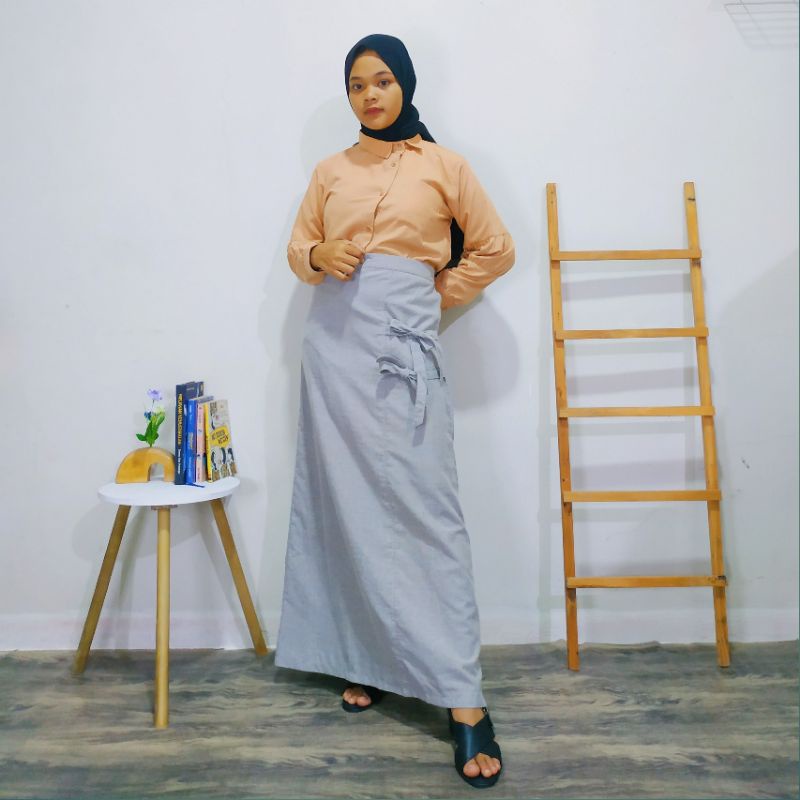 Puspita Hijab - Mora Skirt / Rok Panjang Tali Pita/ Rok Katun / Rok Bahan/ Rok Tali / Rok Pita / Rok